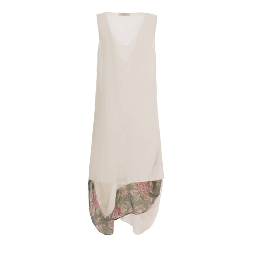 Elegant summer dress sleevless in pure cotton in