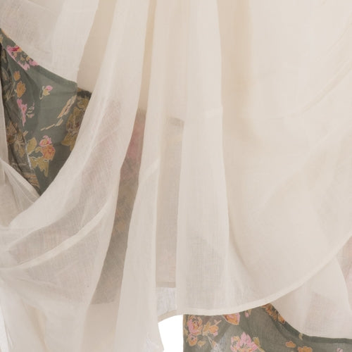 Elegant summer dress sleevless in pure cotton in