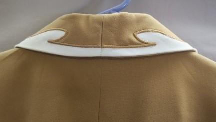Vintage Tan Long Western Coat Duster White Trim