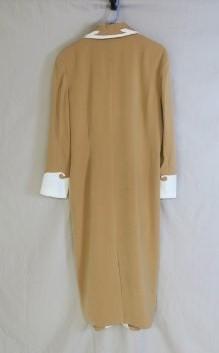Vintage Tan Long Western Coat Duster White Trim