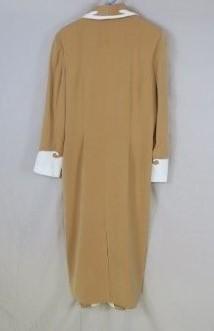 Vintage Tan Long Western Coat Duster White Trim