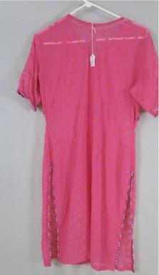 Pink Burnout Polka Dot Heart print India embellished sequin tunic sheer