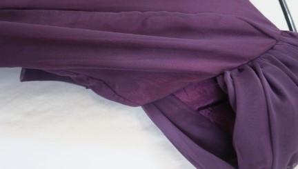 Vintage Purple Long Gown Jordan 80's Scoop back Bow detail Cap Sleeve 5/6