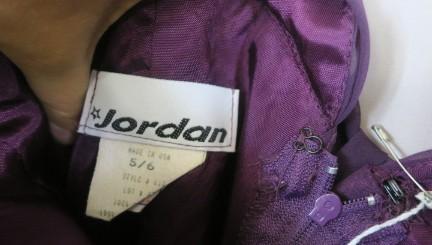 Vintage Purple Long Gown Jordan 80's Scoop back Bow detail Cap Sleeve 5/6