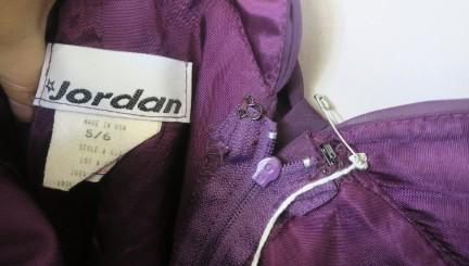 Vintage Purple Long Gown Jordan 80's Scoop back Bow detail Cap Sleeve 5/6