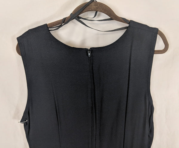 R & M Richards by Karen Kwong size 16 black rhinestone lace embellished neckline sleeveless