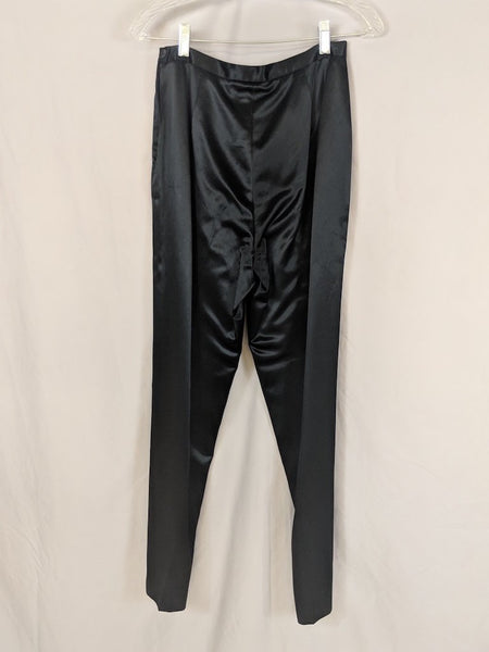 Talbots Collection Black Two Piece Satin-Look Pants set Tapered Ankle, Sleeveless, scoop neck top