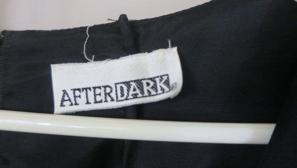 Vintage After Dark 90's long black dress, rhinestone empire waist cutout detail, medium