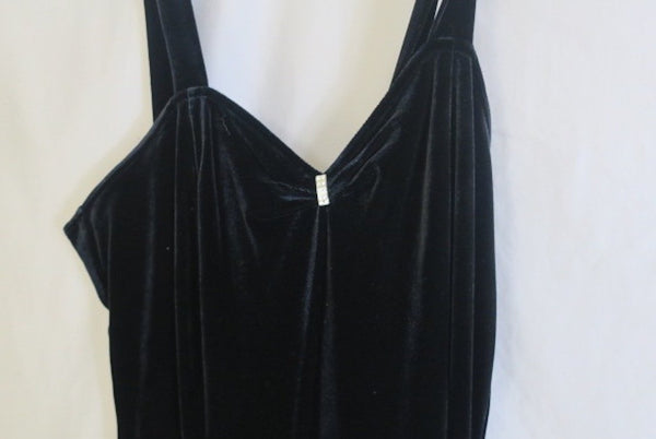 Vintage 80's Longsleeve After Dark Crinkle Top Dress with Rhinestone detail