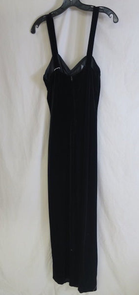 Vintage 80's Longsleeve After Dark Crinkle Top Dress with Rhinestone detail