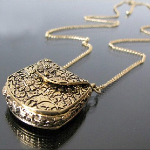 Vintage Necklace Unique Bag Box Shape Choker