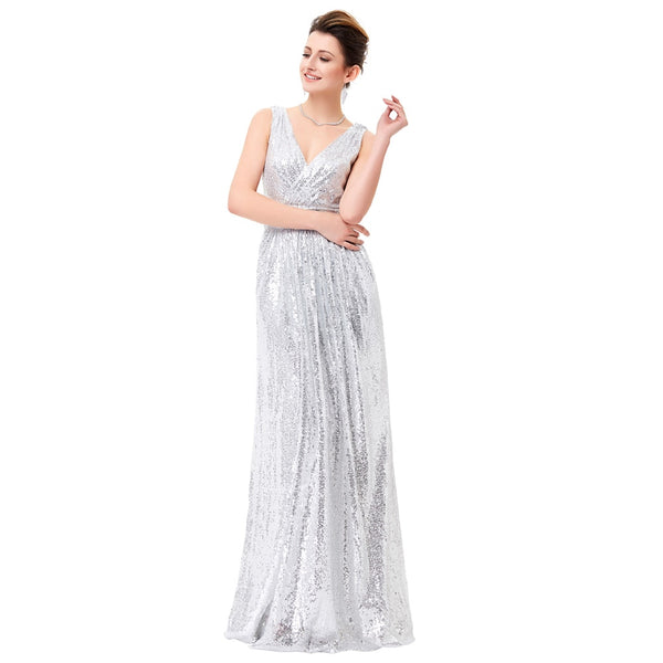 Luxury V Neck Cheap Sequin Dress