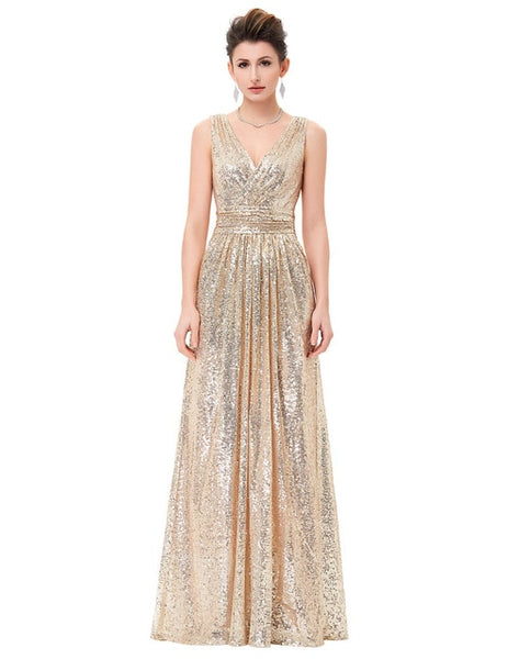 Luxury V Neck Cheap Sequin Dress