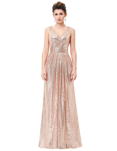 Luxury V Neck Cheap Sequin Dress