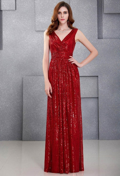 Luxury V Neck Cheap Sequin Dress
