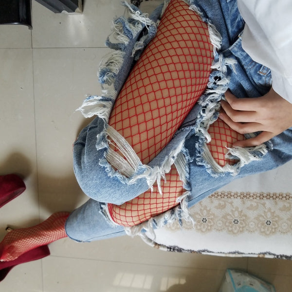 Medium Grid High Waist Stocking