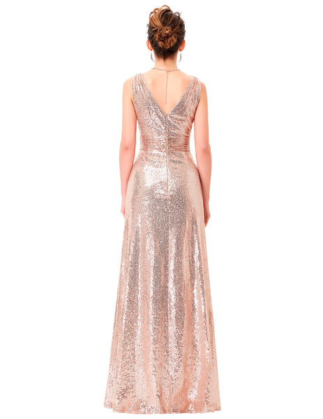 Luxury V Neck Cheap Sequin Dress