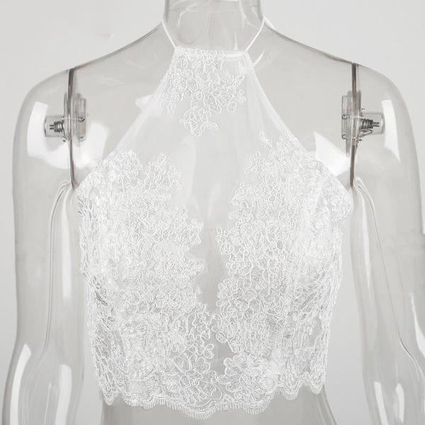 Backless Short Halter Tops