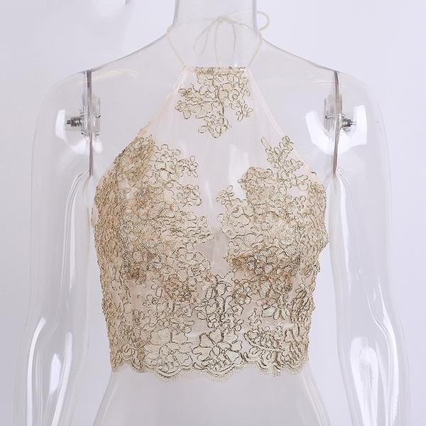 Backless Short Halter Tops