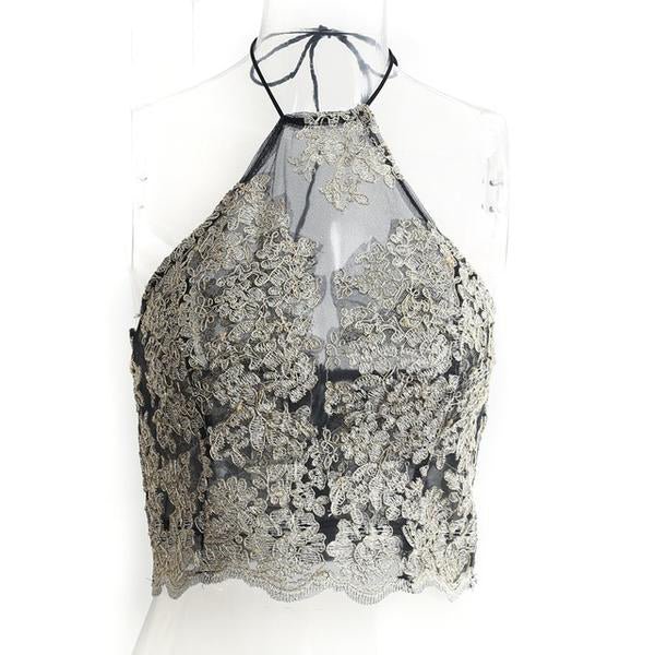Backless Short Halter Tops