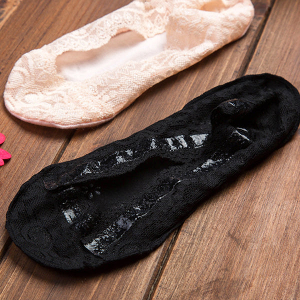 Silica Gel Lace Boat Summer Socks