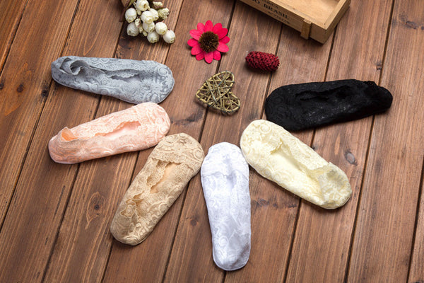 Silica Gel Lace Boat Summer Socks