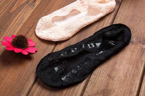 Silica Gel Lace Boat Summer Socks