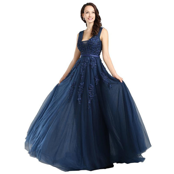 Sleeveless Lace-up Back Beading Party Dress