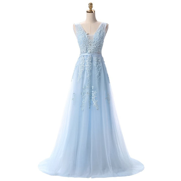 Sleeveless Lace-up Back Beading Party Dress
