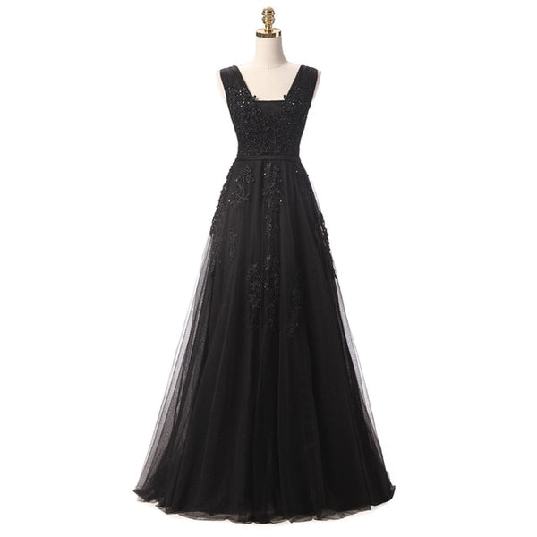 Sleeveless Lace-up Back Beading Party Dress