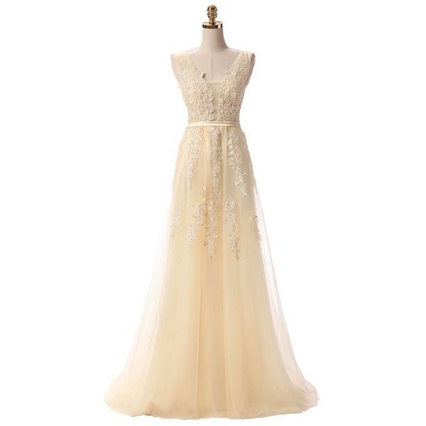 Sleeveless Lace-up Back Beading Party Dress