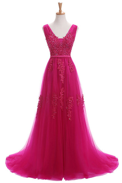 Sleeveless Lace-up Back Beading Party Dress