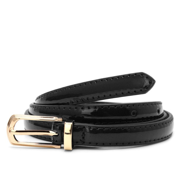 Candy Color Metal Buckle Thin Casual Belt For Women