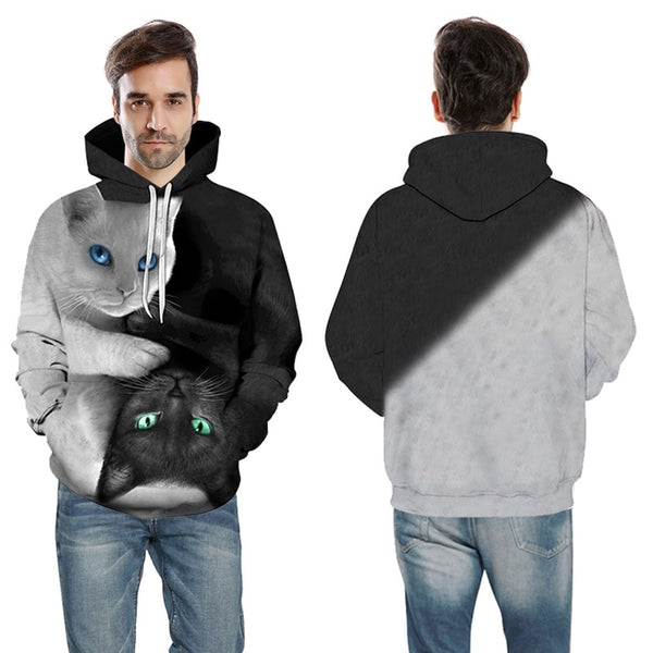 3D Casual Hooded Pullovers for Men