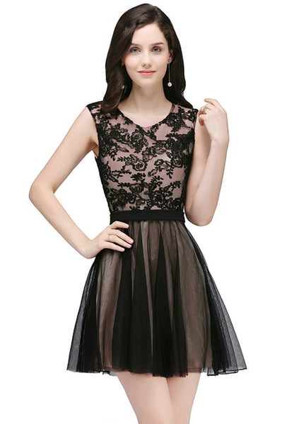Lace Appliques Long Evening Dress