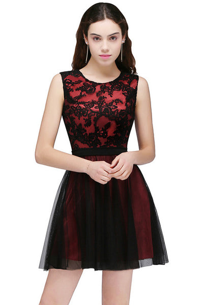 Lace Appliques Long Evening Dress