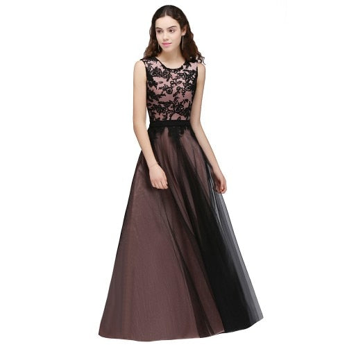 Lace Appliques Long Evening Dress