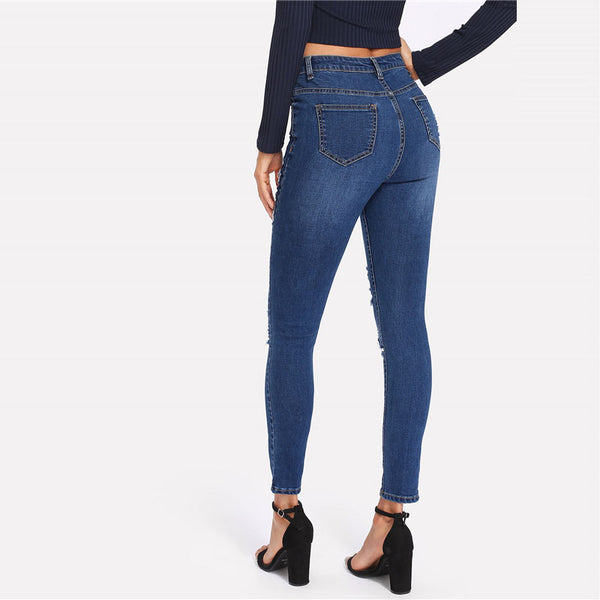 Shredded Ripped Skinny Jeans