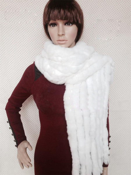Rex Rabbit Shawl Colorful Fur Scarf