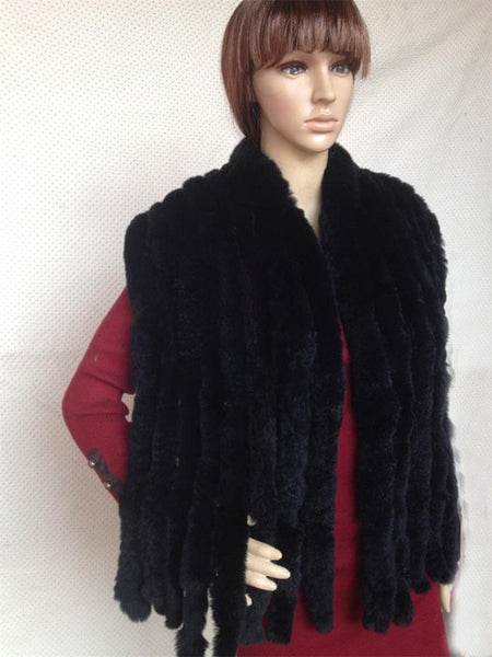 Rex Rabbit Shawl Colorful Fur Scarf