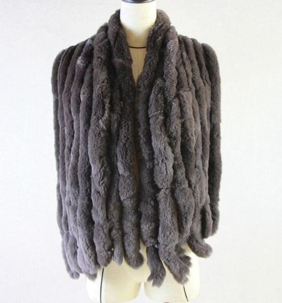 Rex Rabbit Shawl Colorful Fur Scarf