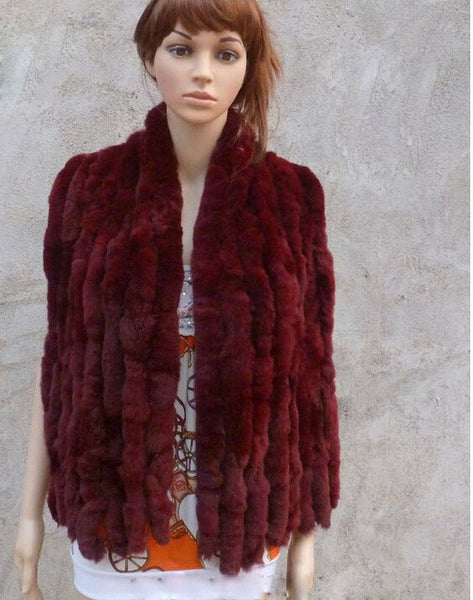 Rex Rabbit Shawl Colorful Fur Scarf