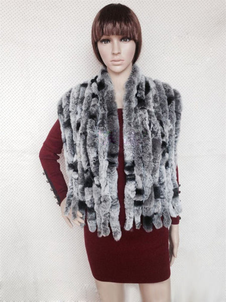 Rex Rabbit Shawl Colorful Fur Scarf