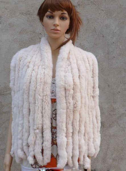 Rex Rabbit Shawl Colorful Fur Scarf