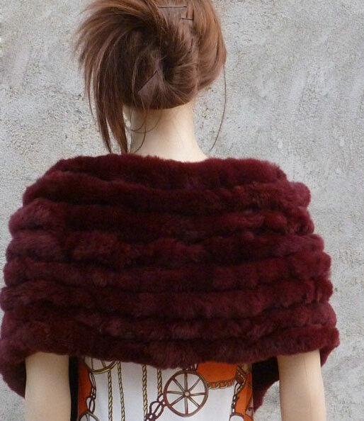 Rex Rabbit Shawl Colorful Fur Scarf
