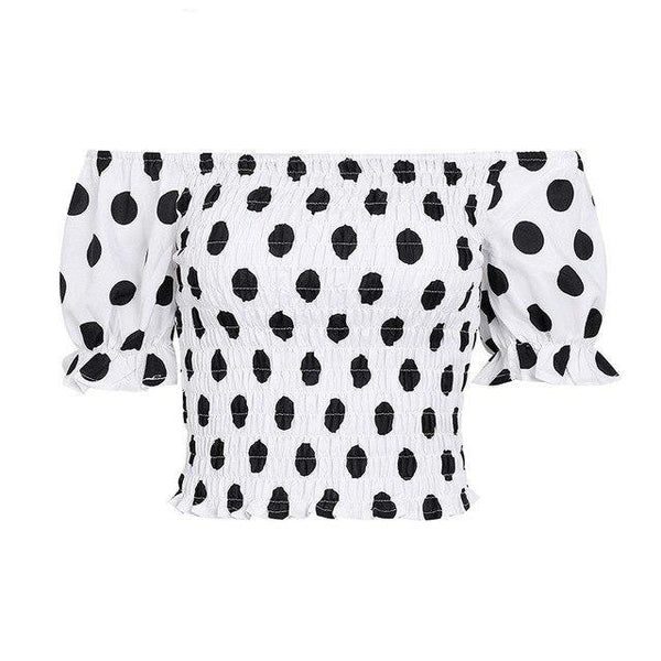 Elastic Smocking Skinny Crop Top