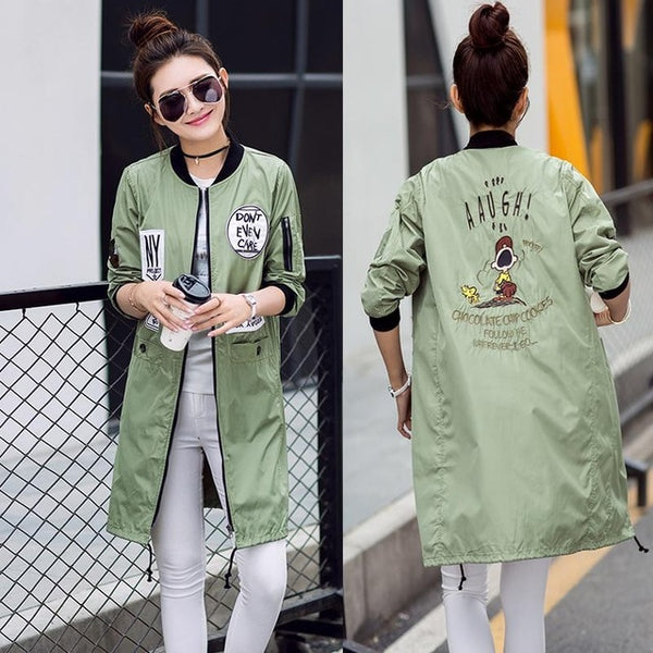 Long Trench Emboridery Coats