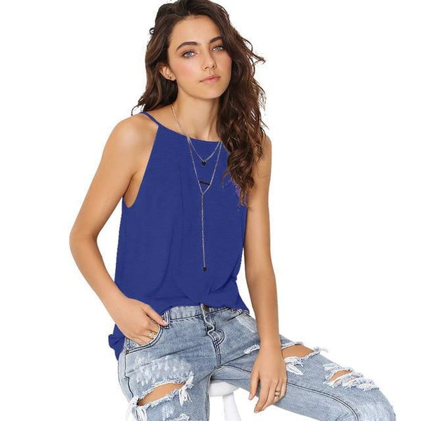 Backless Solid Summer Tank Tops