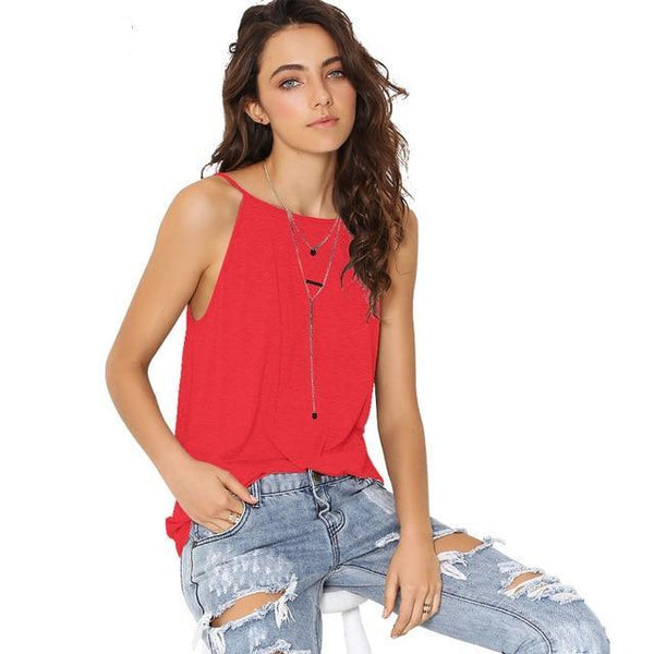 Backless Solid Summer Tank Tops