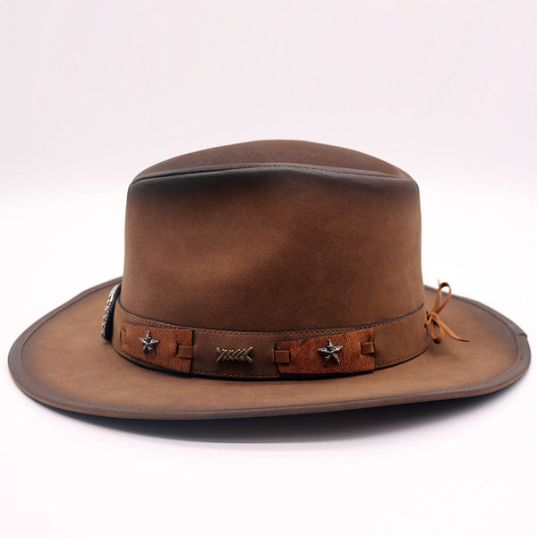Faux Leather Cowboy Hat